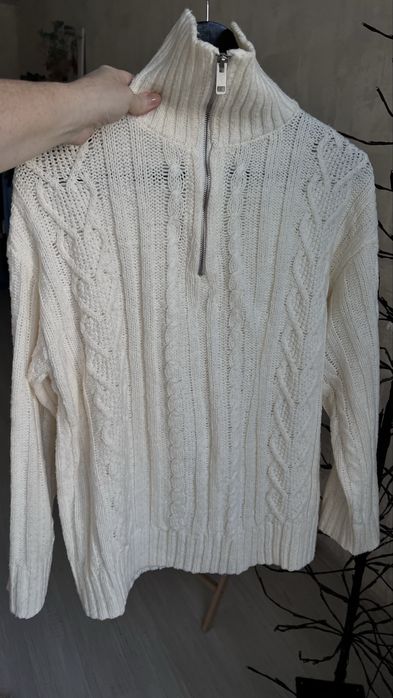 Светр джемпер-поло на замку в'язання акрил h&m розмір  m-l