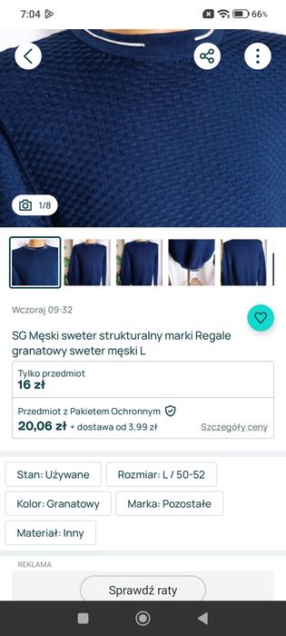 Sg Krótkie spodenki męskie XL + sweter zestaw