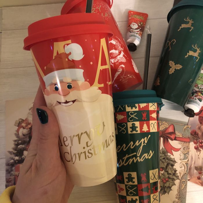 Набір новорічний подарунковий стакан + крем + листівка