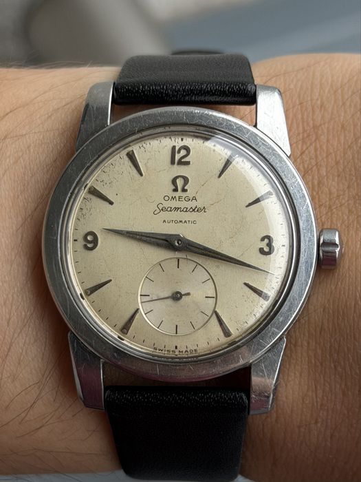 Męska Omega Seamaster Automatic z oryginalną klamerką i pudełkiem! CAL. 344 „bumper”. REF. C 2576-8. Z 1954 roku