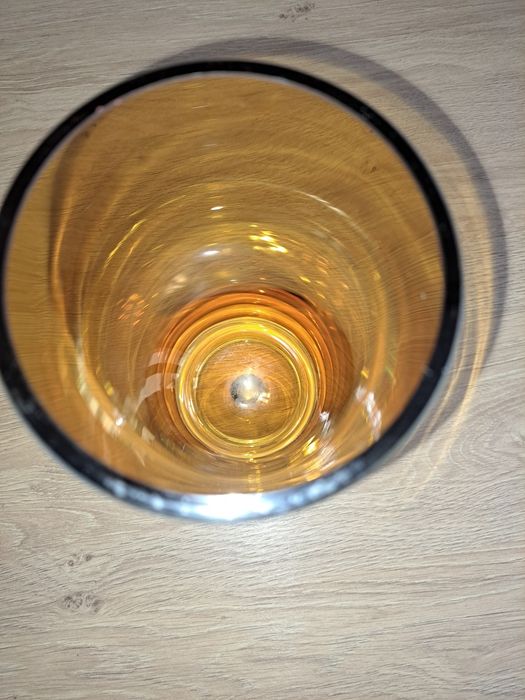 Wazon  bursztynowy tuba huta szkła Krosno