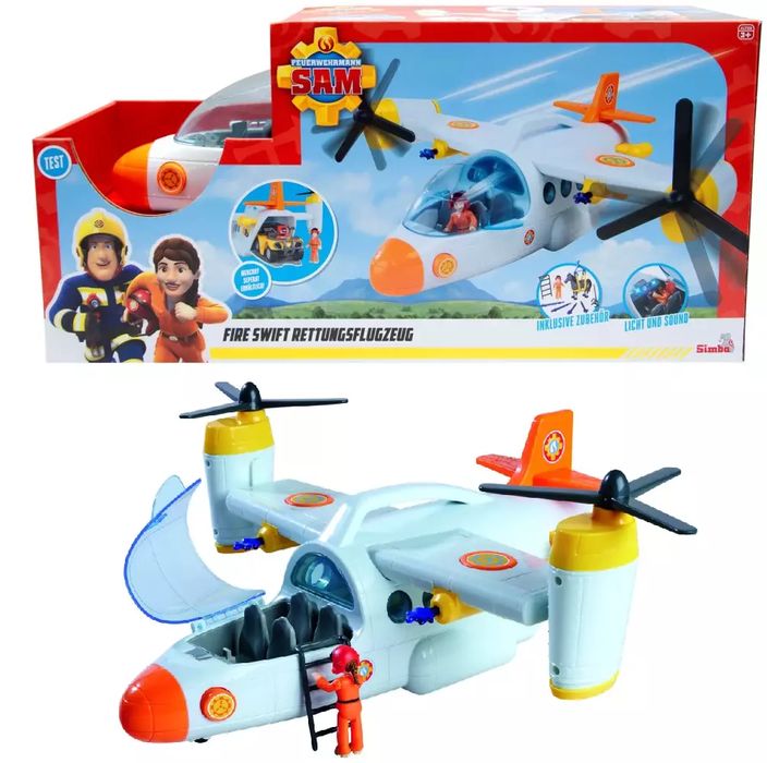 Strażak Sam. Duży samolot ratunkowy 42 cm + figurka Krystyny