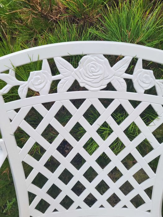 Zestaw aluminiowych mebli ogrodowych. Unikatowy komplet