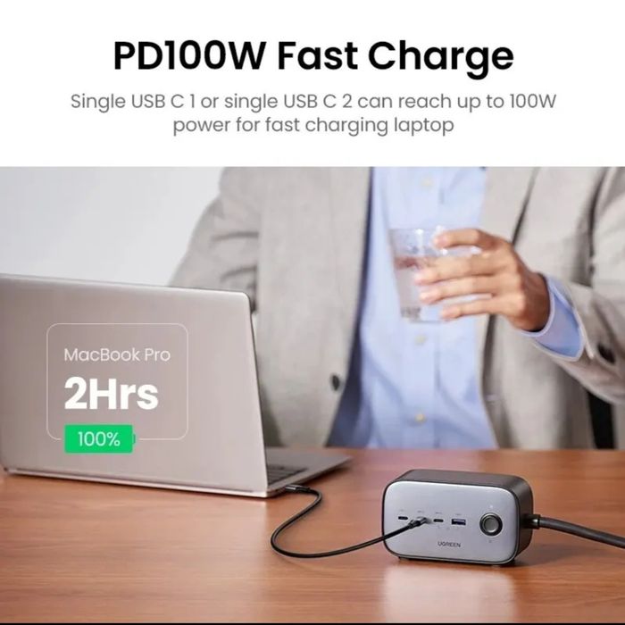 Зарядний пристрій Ugreen DigiNest Pro GaN 100W