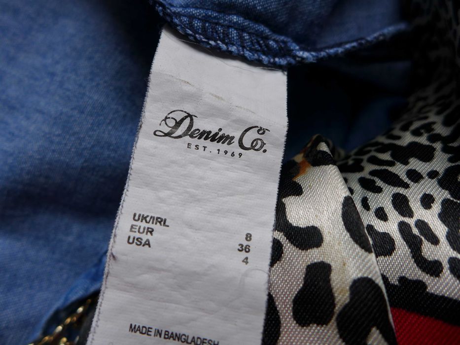 Klasyczna koszula jeansowa dżinsowa slim westernowa S 36 / XS 34