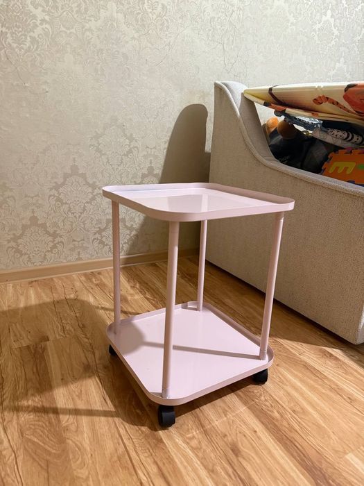 журнальний столик на колесах етажерка тумбочка прикроватная столик