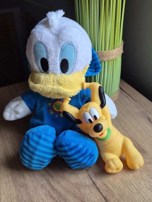 Maskotka kaczor Donald Duck Disney figurka retro piszczałka Pluto