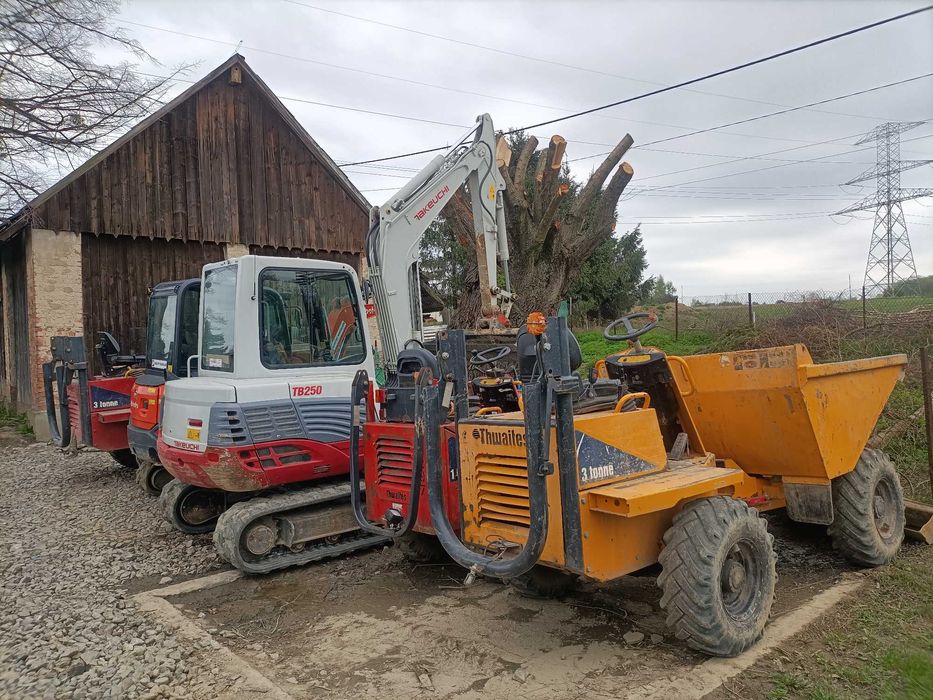 Wynajem wypożyczalnia minikoparki 2t 3t 5t 8t wozidło  ładowarka