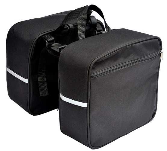 Sakwa na bagażnik, torba rowerowa 2x10L - czarna