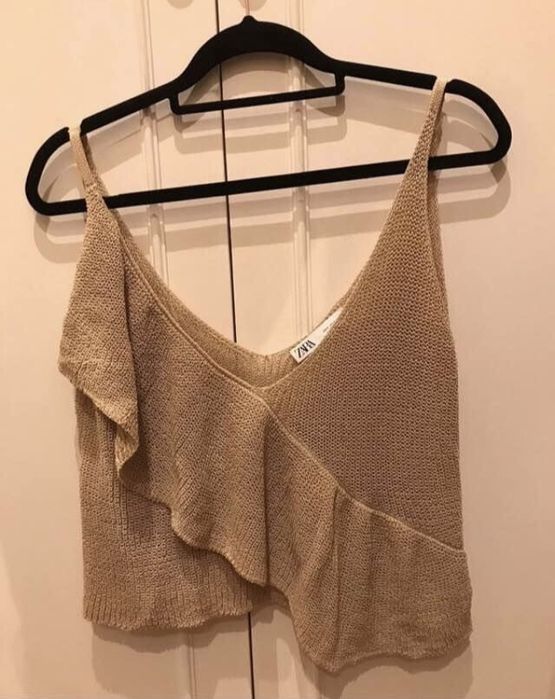 Top de malha zara tamanho M