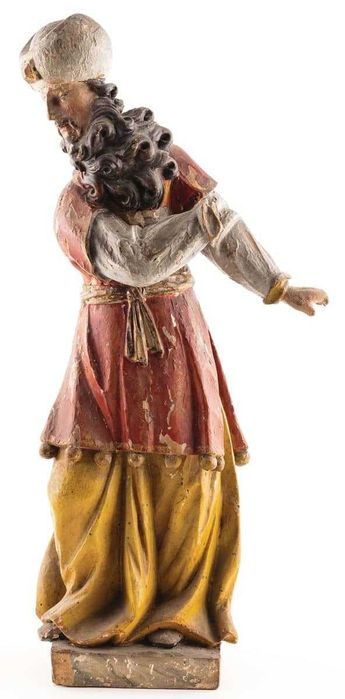 Rzeźba MELCHIZEDEK, XVIII w., Drewno lipowe, wys. 76 cm