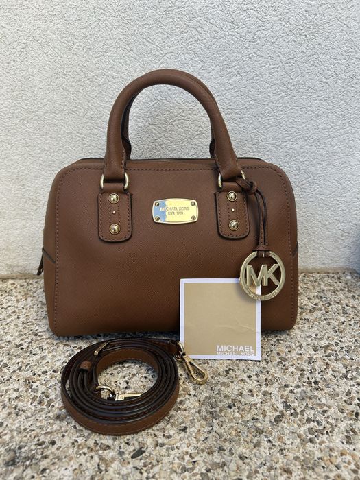 Mala Michael Kors Grayson Medium Satchel Pele Saffiano Camel