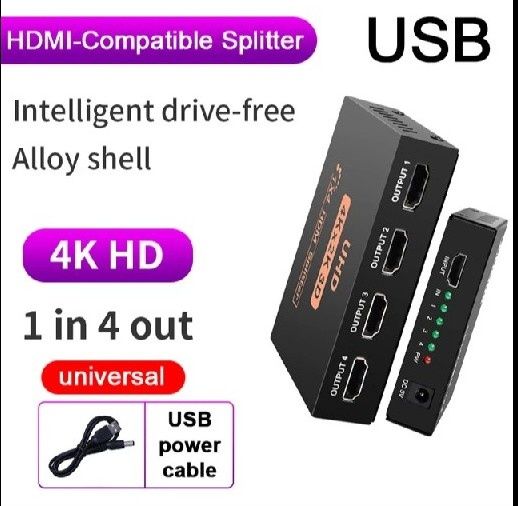 Splitter Rozdzielacz HDMI 1x4 4K 2K UltraHd 4K