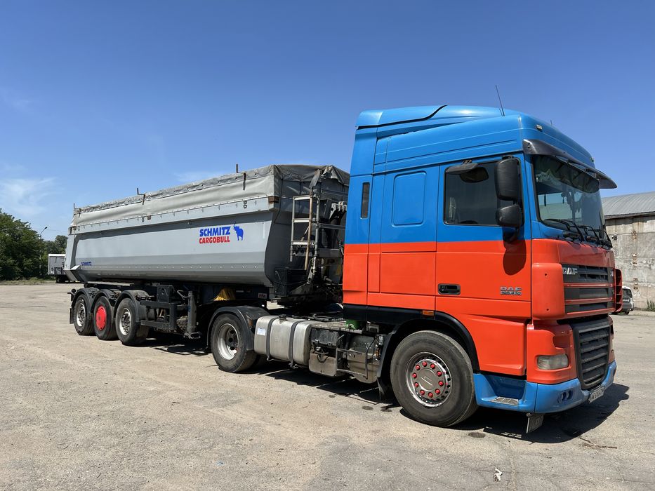 DAF XF 105 2013 рік причеп самоскид Schmitz 2017 рік