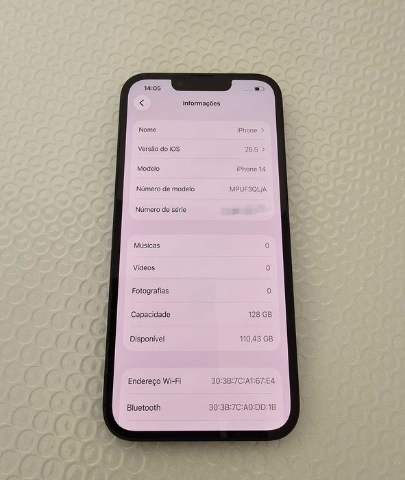 Iphone 14 128gb.  Bateria 85%. Muito bom. Tudo de origem