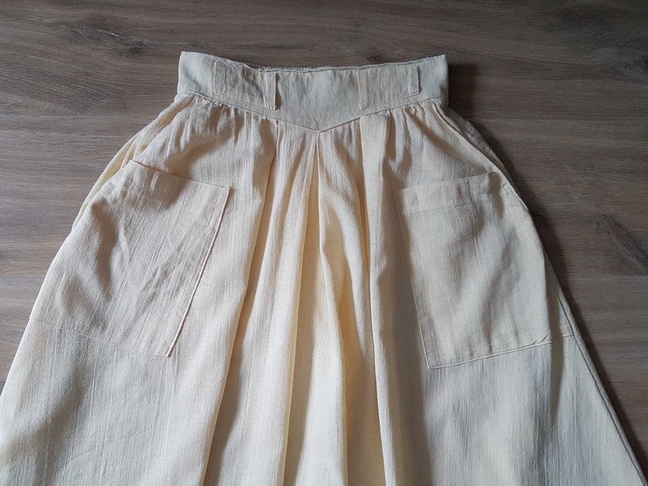 Vintage żółta bawełniana spódnica z kieszeniami West Germany roz. 36