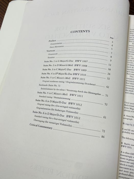 Partituras Six Suites for Solo Violoncello Transcrito para Viola