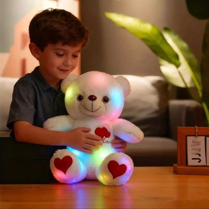 М'яка іграшка "Ведмедик" з LED-підсвіткою 30см (з батарейками)