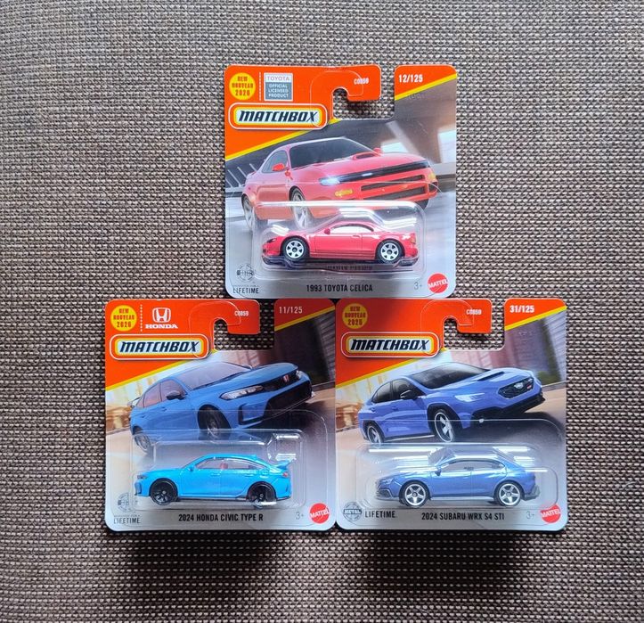 3×Matchbox JDM Toyota Subaru  Honda