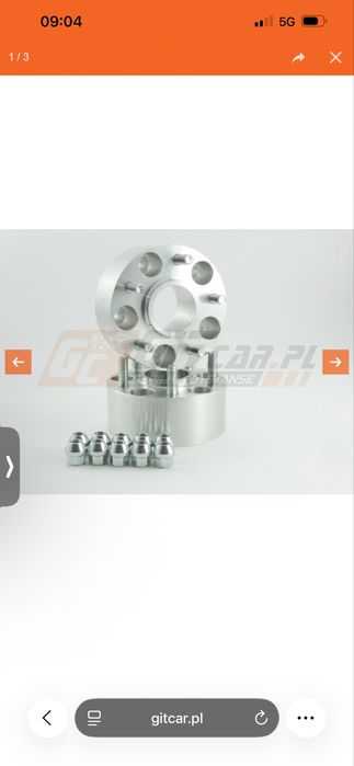 dystanse 54mm z kutymi szpilkami 5x120