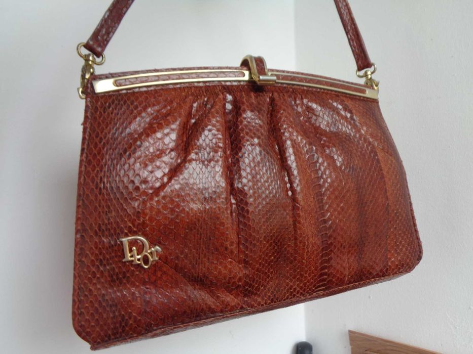 сумочка Dior нат шкіра рептилії 1970ті 24*18см