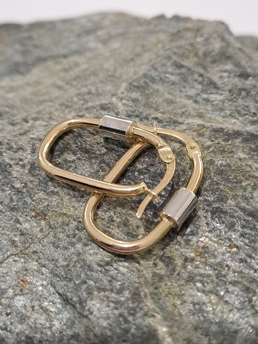 Piękne złote kolczyki Owalne pr.585 Nowe 2.4x1.5 cm