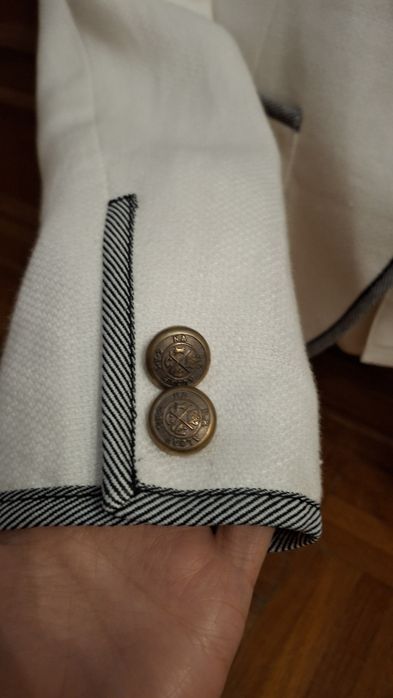 Blazer branco com tira azul zara Novo