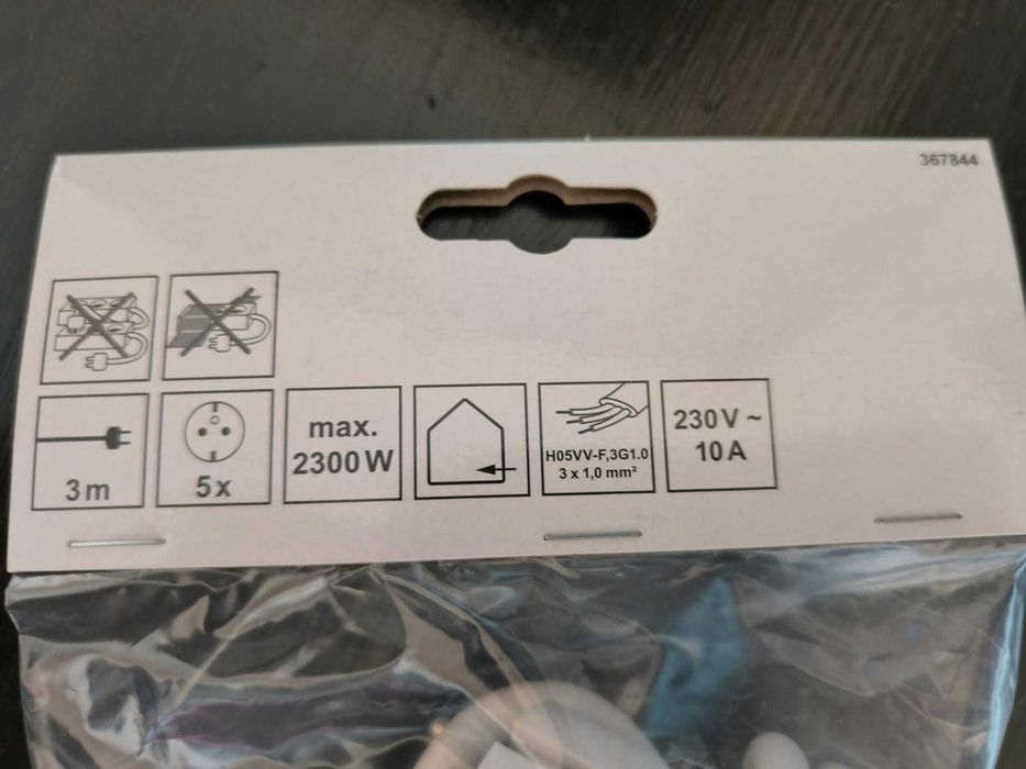 2 dwa przedłużacze 5 gniazdek 3 metry