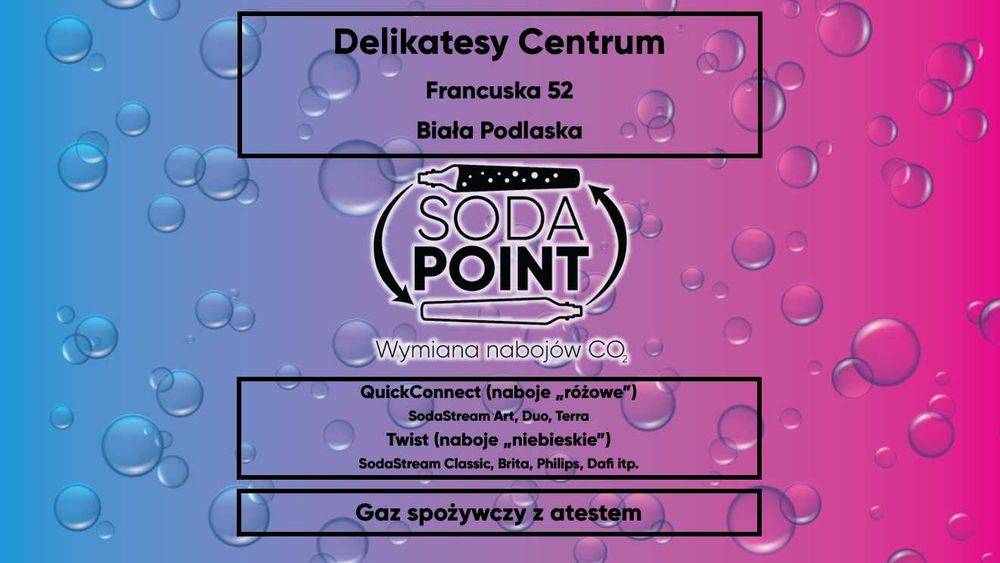 Sodastream Biała Podlaska, Francuska 52 Wymiana nabojów CO2