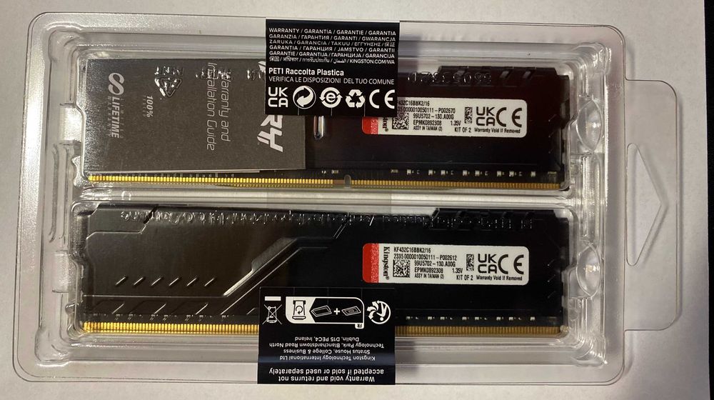 Оперативна пам'ять Kingston Fury DDR4-3200 16384 MB PC4-25600 (2x8192) НОВА !!!