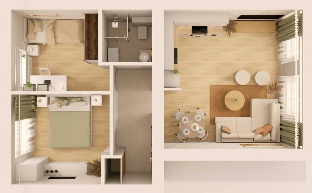 Świeżo po remoncie , kompletnie wyposażone , 3 pokojowe 52m2