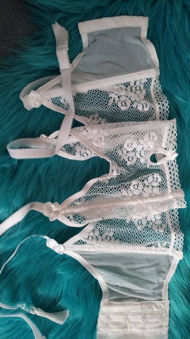 Pas do pończoch Róża Euterpe biały S NOWY