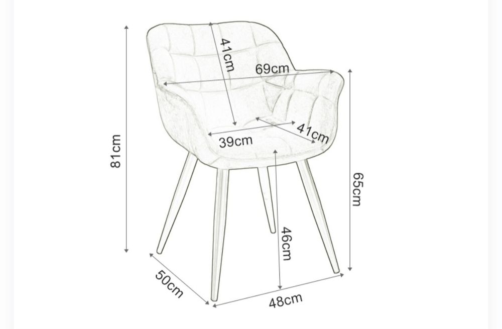15 szt. Krzeseł do jadalni salonu Fotele szare, złote nogi