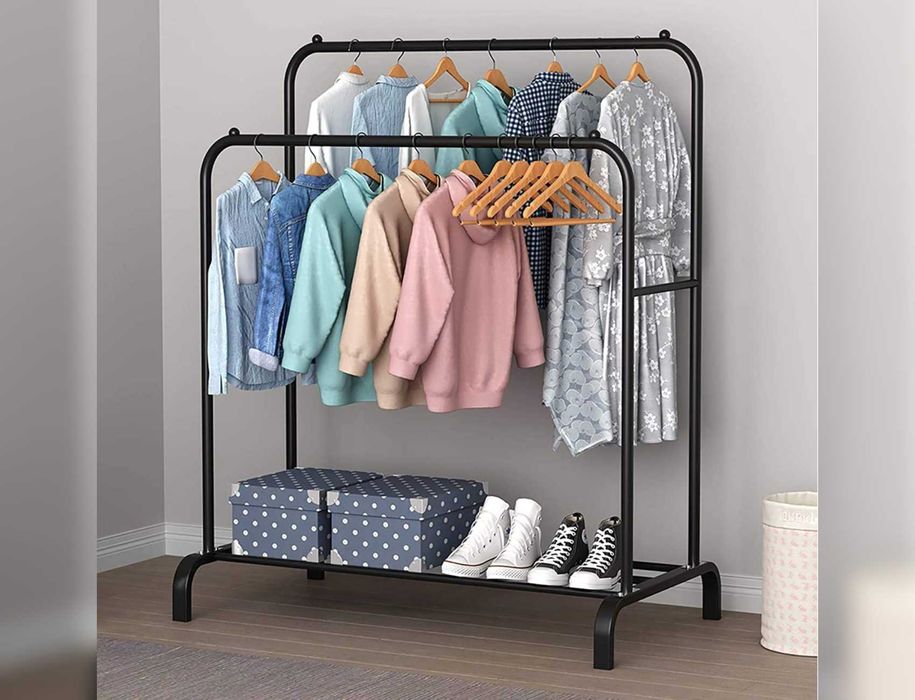 Подвійна стійка вішалка для одягу двойная вешалка Double Floor Hanger 649 грн. Мебель для