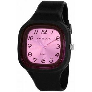 2 szt Silikonowy zegarek żelowy wodoodporny różowy + czarny gratis