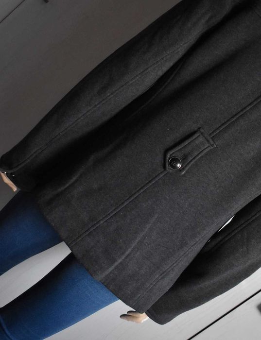 Płaszcz trencz S 36 M przejściowy ocieplany krótki bosmanka bawełniany