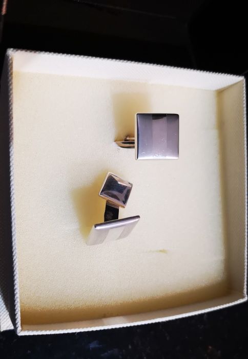 Srebrne Spinki do mankietów koszuli