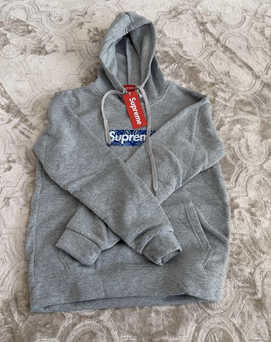 Supreme Bandana Box Logo Hoodie – Szara bluza z kapturem