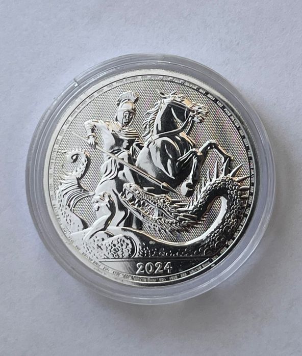 УНЦІЯ СРІБЛА. Британія 2 Фунти. 2024р. Святий Георг та дракон.