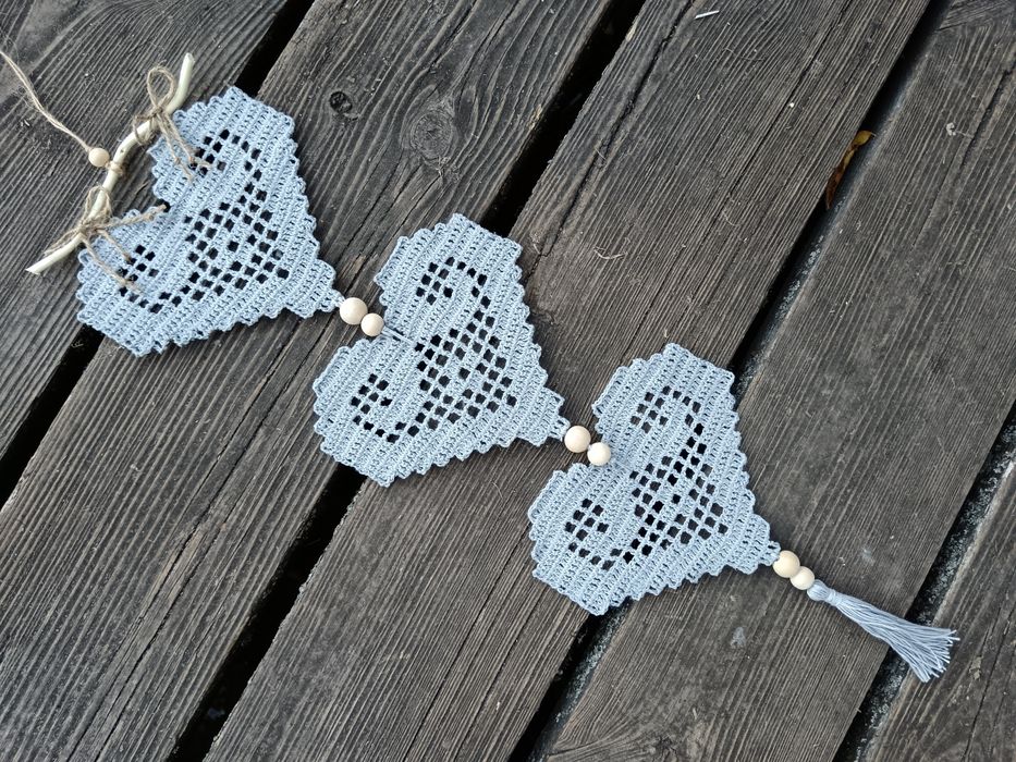Serce na szydełku, handmade, rękodzieło