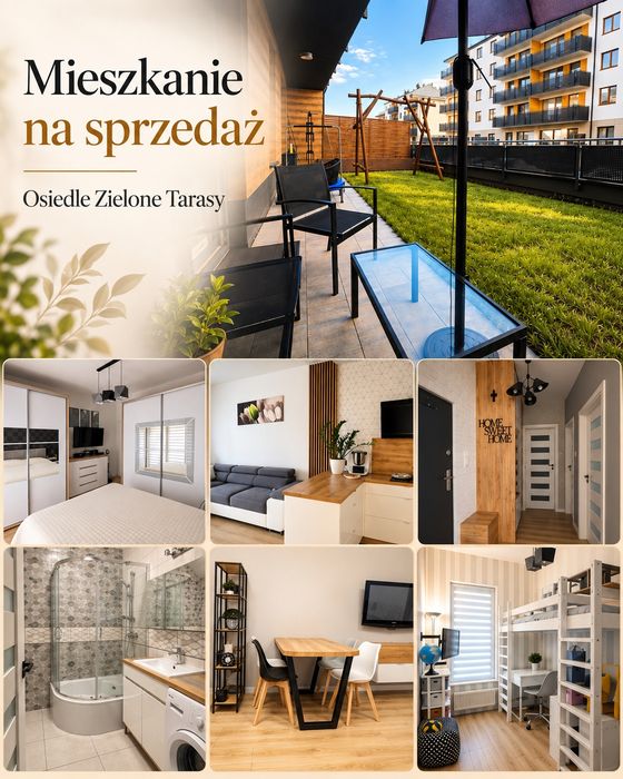 Gotowe do zamieszkania 56m, Parter, Zielone Tarasy!!
