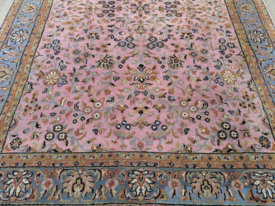 Indo Sarouck 170×240 cm • ręcznie tkany • wełna • pudrowy róż