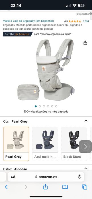 Marsúpio Omni 360 Cool Air cinza