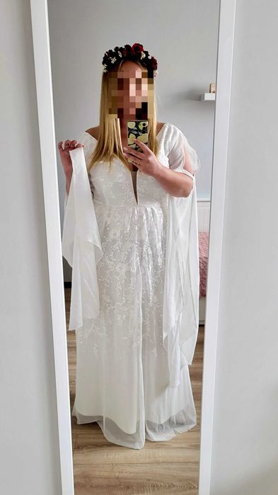 NOWA suknia ślubna styl boho - Plus Size r.44-46
