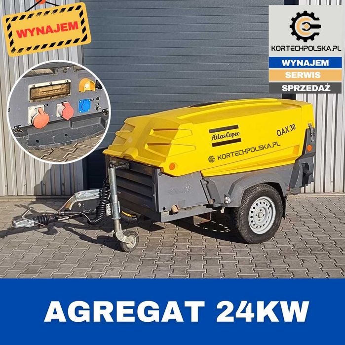 Wynajem agregat prądotwórczy 24kW / 32kW mobilny mocny przewoźny