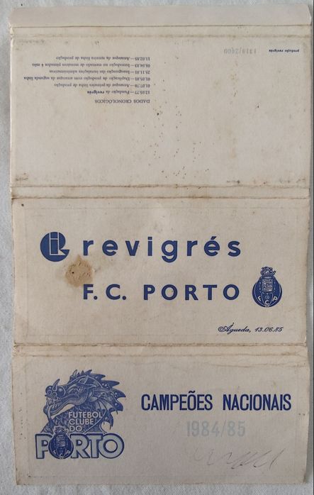 Azulejo revigres comemorativo Camp. Nacionais 84/85 F. Clube do Porto