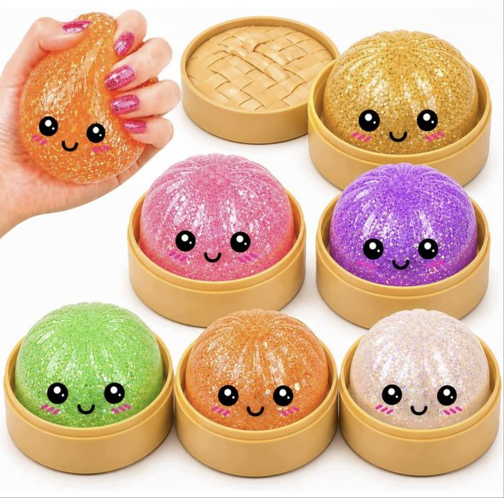 Brokatowy Gniotek Dumpling Squishy | Antystresowy | Sensoryczny | Losowy Kolor