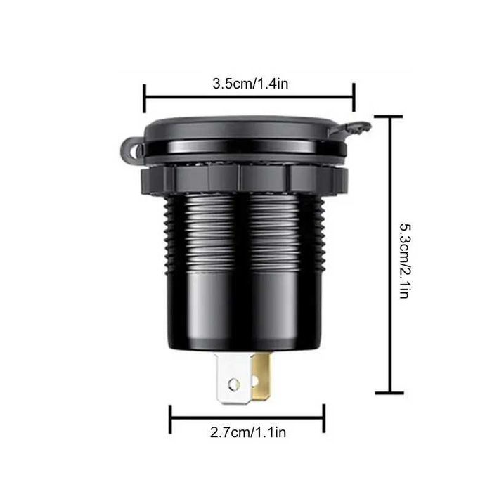 Tomada USB Tripla QC3.0 de encastrar redonda(Autocaravana / Campervan)