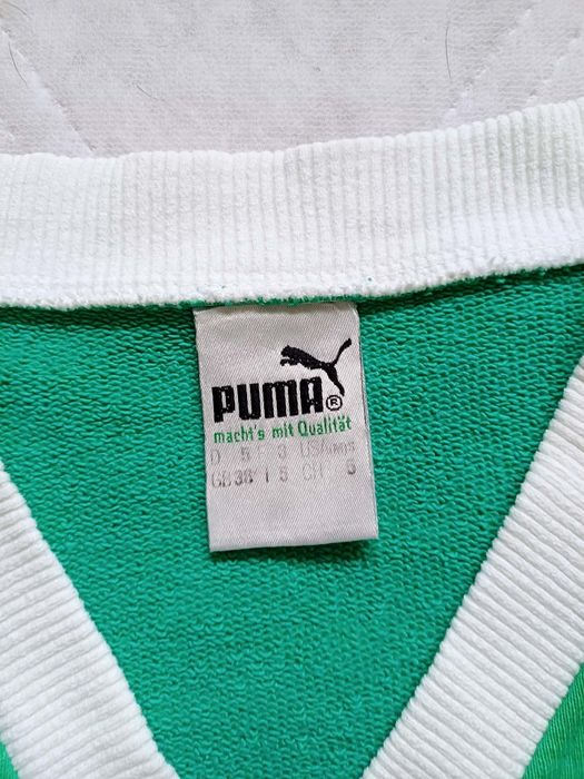 Zielona męska unisex bawełniana kamizelka vintage Puma 38
