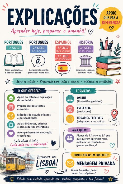 Explicações de português, espanhol e história